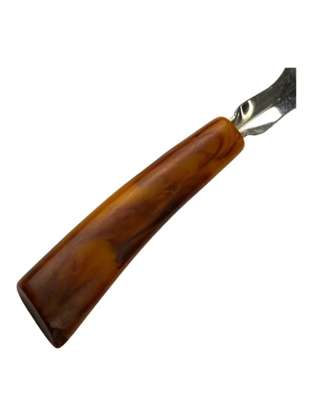 Vintage Brown Bakelite Handled Metal Slotted Spatulas - Set Of Two - 9 Inches Ea